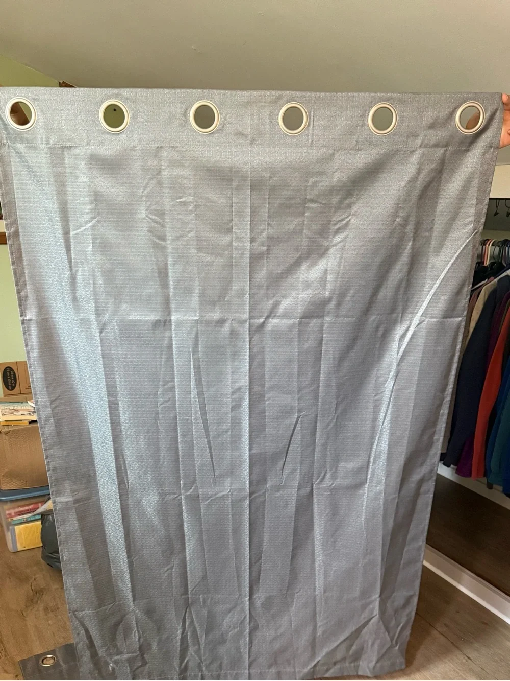 Gray Grommet-Top Curtain Panels (Set of 4)